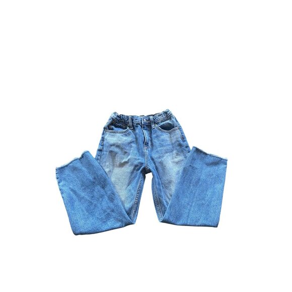 Old Navy Girls High Rise Slouchy Straight Leg Raw Hem Jeans Blue Size 10 School - Picture 1 of 10